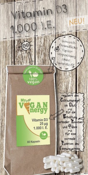 MY VEGAN ENERGY | Vitamin D3 1.000 iE | shop.oelfee.de