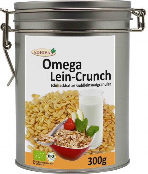 Omega-Lein-Crunch BIO 300g/Dose | Adrisan | Glutenfrei | shop.oelfee.de